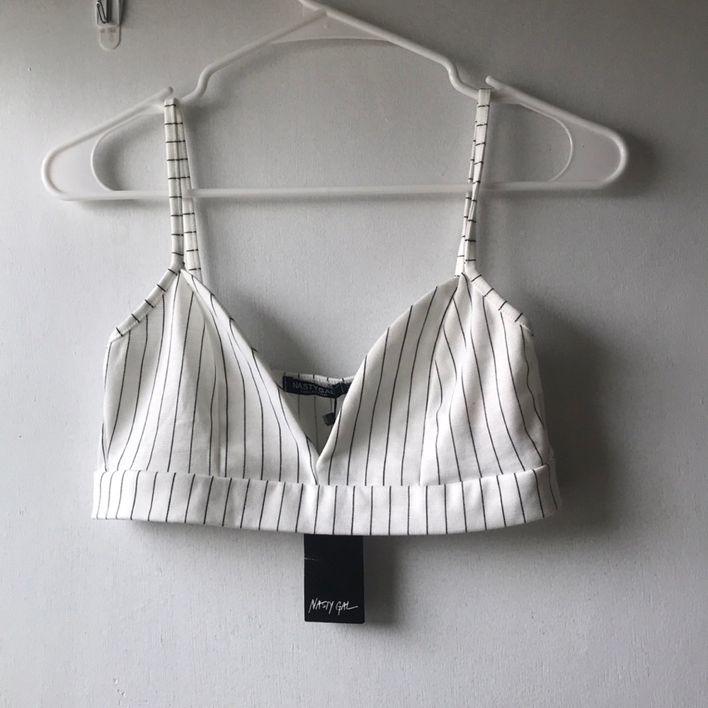 Nasty Gal Pinstripe Bralette Top New with Tags